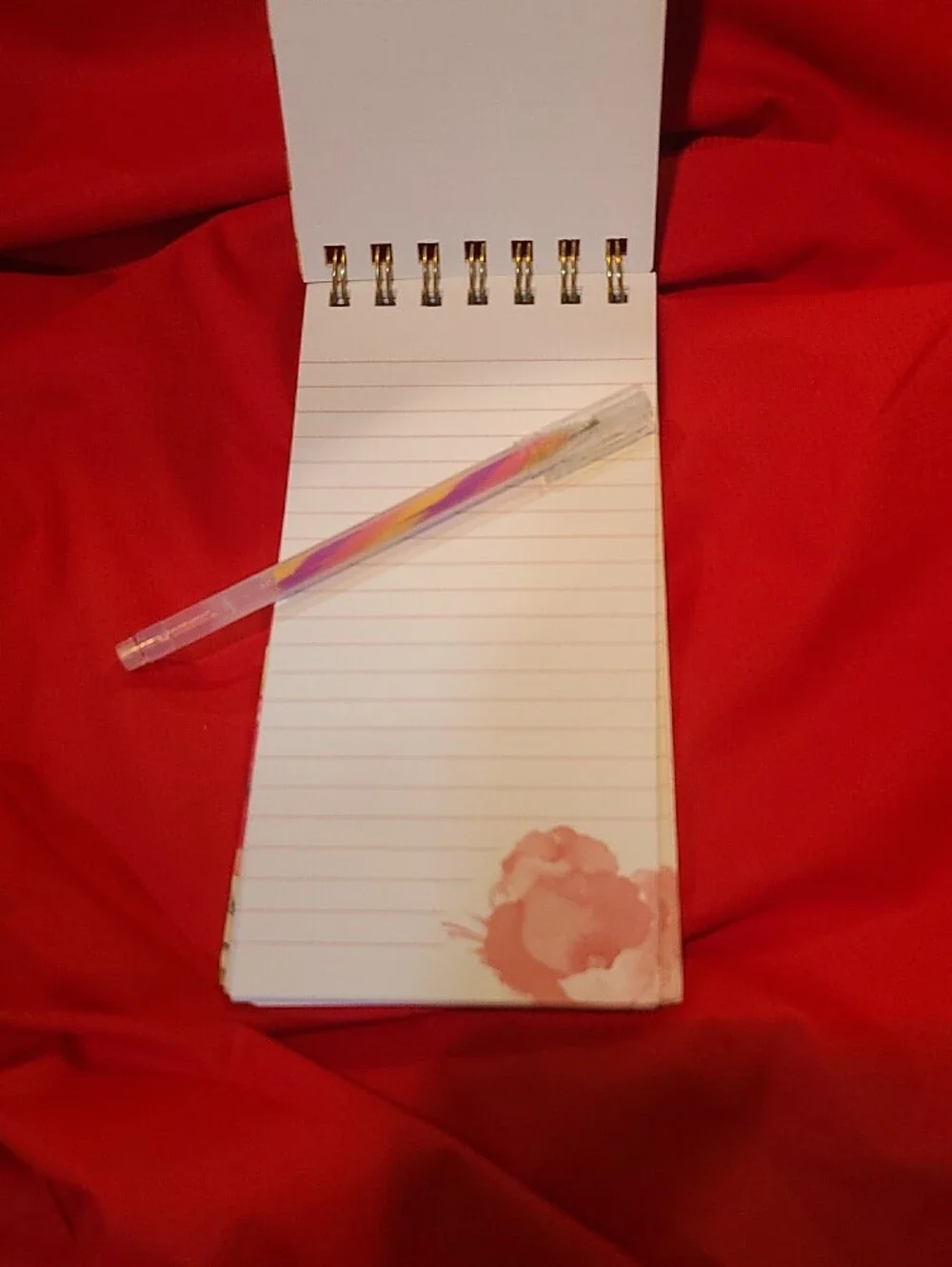 Floral Red Gemmed Biblical Spiral Notepad - She Is More Precious Than Rubies NWT